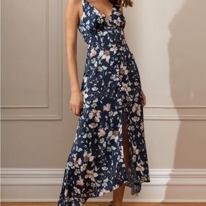 Jenny Yoo dress in Navy multicolor floral pattern in size 16 (fits like a 12)
